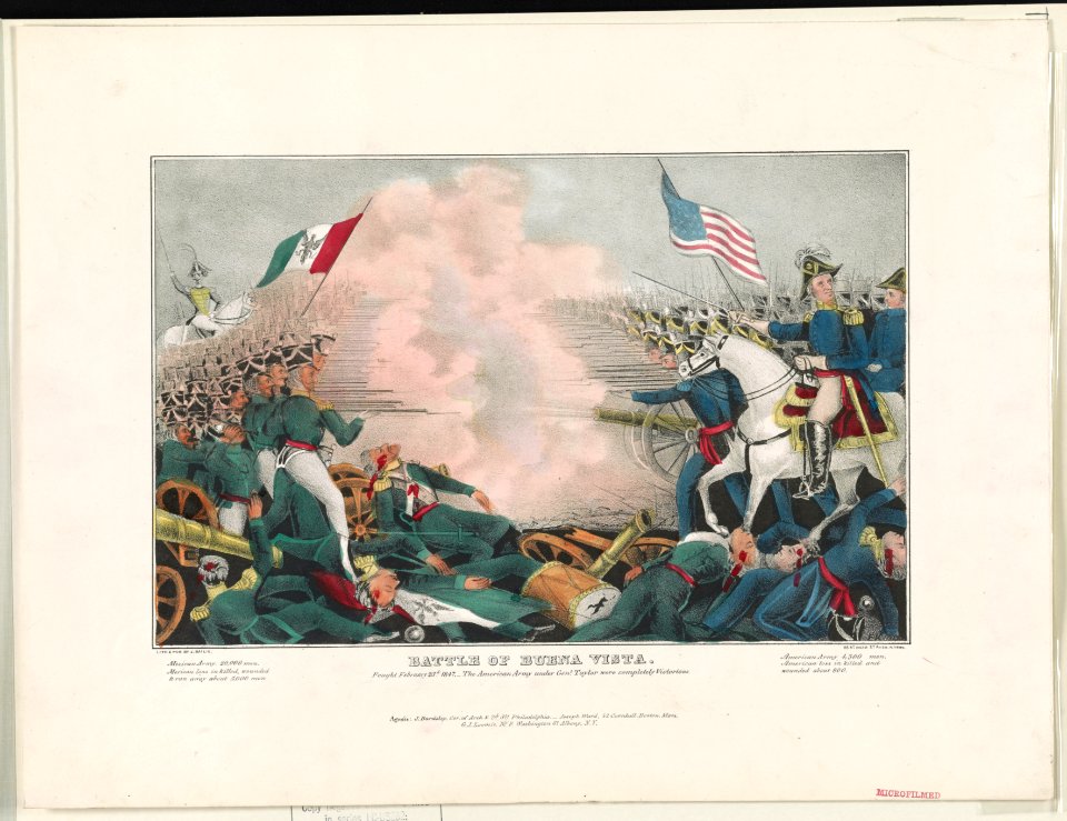 Battle of Buena Vista-Fought February 23d, 1847-The American Army under Genl. Taylor were completely victorious - lith. & pub. by J. Bailie (sic), N. York. LCCN98513713