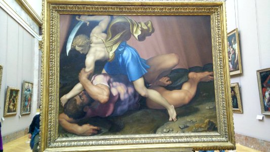Battle of David and Goliath by Daniele da Volterra in Louvre