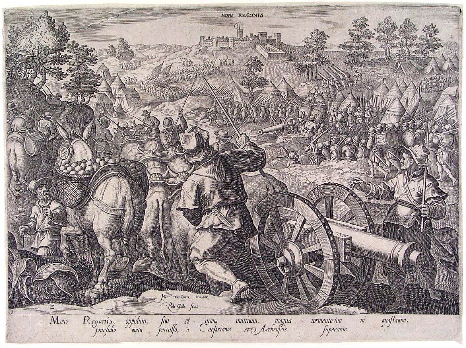 Battle of Mons Regonis (Stradanus, Philips Galle)