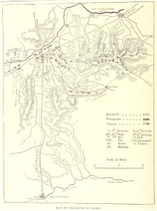 Battle of Orthez map. Free illustration for personal and commercial use.