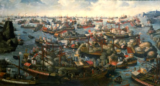 Battle of Lepanto 1571. Free illustration for personal and commercial use.