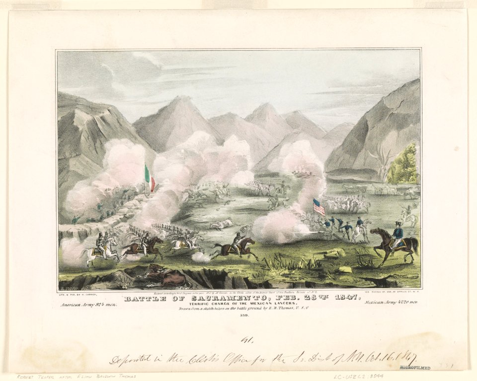 Battle of Sacramento, Feb. 28th 1847- terrific charge of the Mexican lancers LCCN90709395