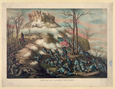 Battle of Lookout Mountain-November 24' 1863 - 4' & 14' Corps, Army of the Cumberland & Geary's Div. o. 12' Corps, & 11' & 15' Corps A.O.T. Tenn. engaged LCCN91482047