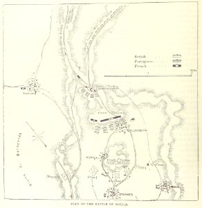 Battle of Roliça map. Free illustration for personal and commercial use.