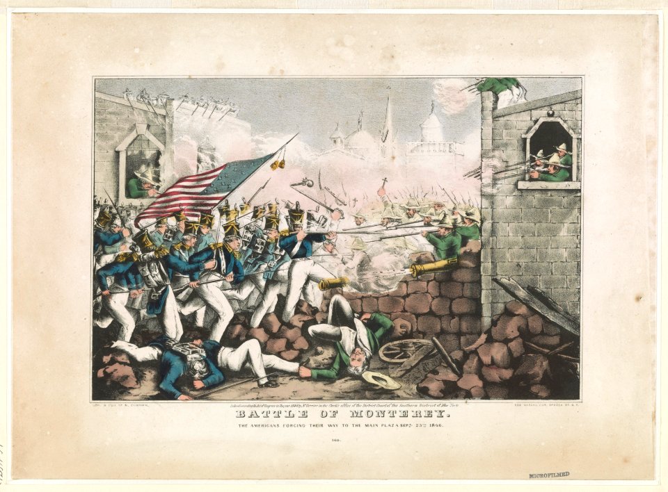 Battle of Monterey-The Americans forcing their way to the main plaza Sept. 23th 1846 - Lith. by N. Currier. LCCN90709071