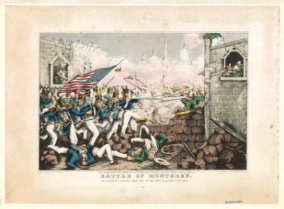 Battle of Monterey-The Americans forcing their way to the main plaza Sept. 23th 1846 - Lith. by N. Currier. LCCN90709071