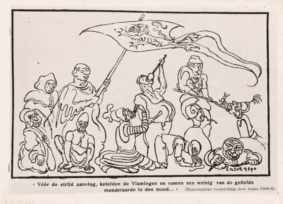 Battle of the Golden Spurs, print by James Ensor, 1890, Prints Department, Royal Library of Belgium, S. IV 38497