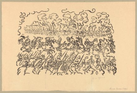 Battle of the Golden Spurs, print by James Ensor, 1897, Prints Department, Royal Library of Belgium, S. II 89836