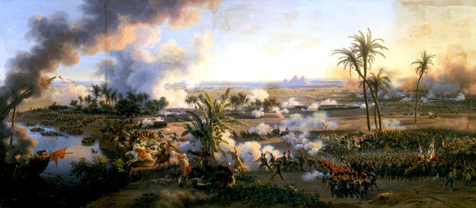 Battle of the Pyramids (by Louis-François Lejeune). Free illustration for personal and commercial use.