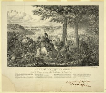 Battle of the Thames. Respectfully dedicated to Andrew Jackson Esq. President of the United States - Clay ; J. Dorival, Lith. LCCN2003674658