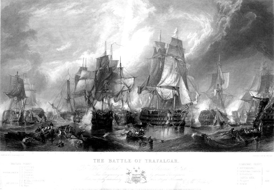 Battle of Trafalgar engraving by William Miller after C Stanfield 200dpi