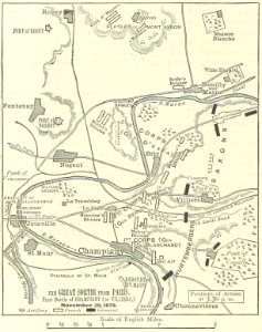 Battle of Villiers map. Free illustration for personal and commercial use.