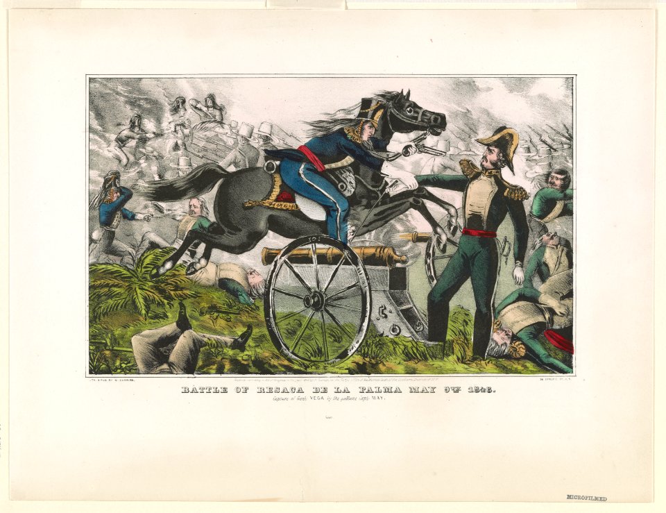 Battle of Resaca de la Palma, May 9th, 1846. Capture of Genl. Vega by the gallant Capt. May LCCN94505114