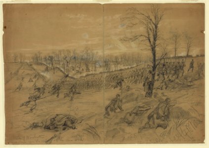 Battle of Winchester, decisive charge upon the rebels at the stone wall LCCN2004660452