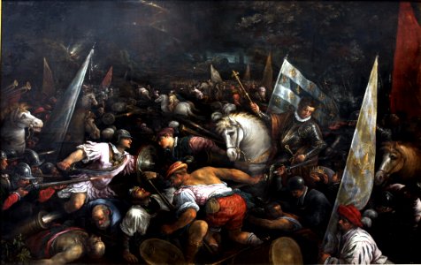 Battle scene Charles VIII receiving the crown of Napoli-Francesco Bassano-MBA Lyon A166-IMG 0305