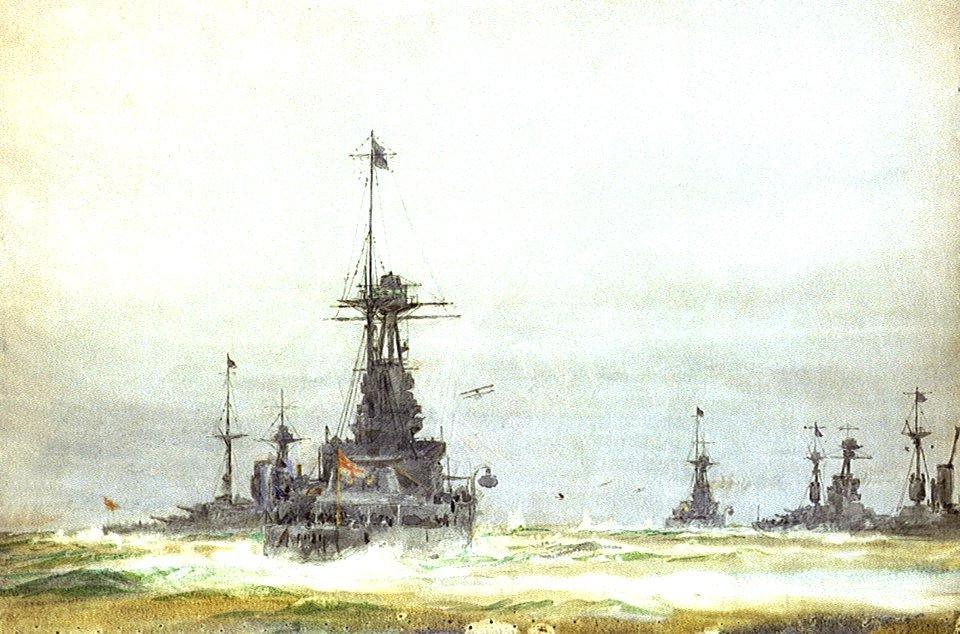 Battleships of the Atlantic Fleet at sea,1919-20 RMG PW0883