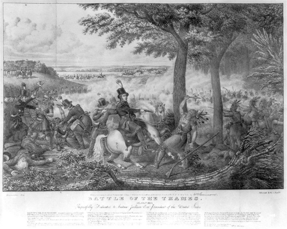 Battle of the Thames. Respectfully dedicated to Andrew Jackson Esq. President of the United States LCCN2003674658