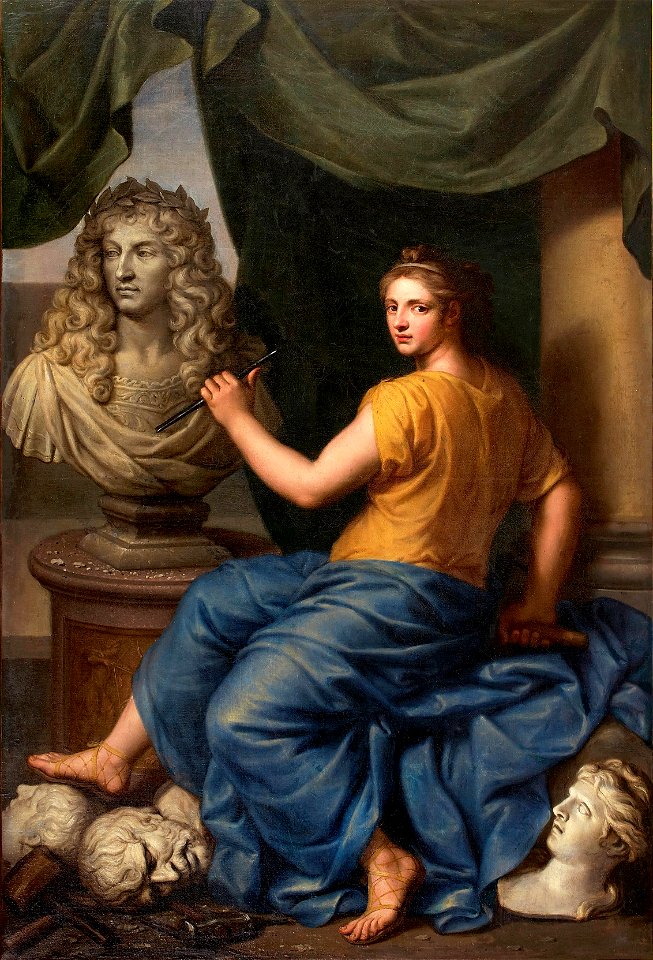 Baudouin Yvart - La Sculpture travaillant au buste du roi Louis XIV