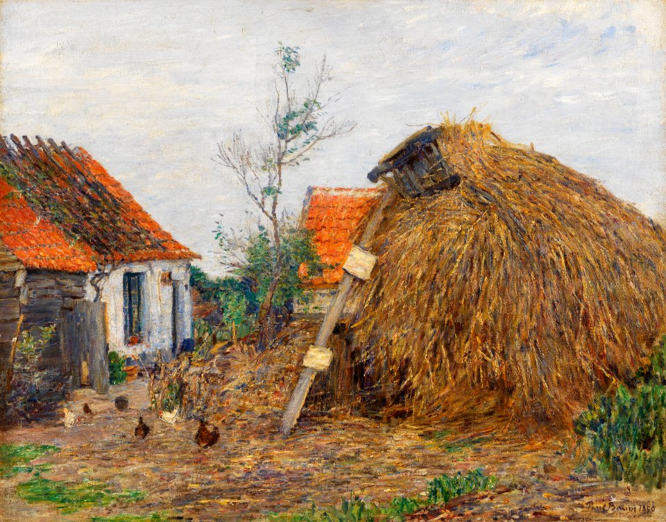 Paul Baum - Bauernhof mit Heuhaufen (1890)
