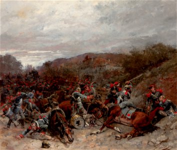 Battle Scene from the Franco-Prussian War-Wilfrid Constant Beauquesne-1896