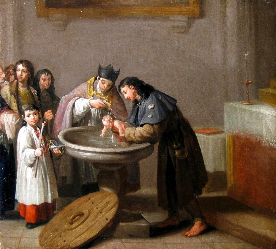 Bautismo de San Francisco, de Zacarías González Velázquez (Museo Lázaro Galdiano, Madrid)