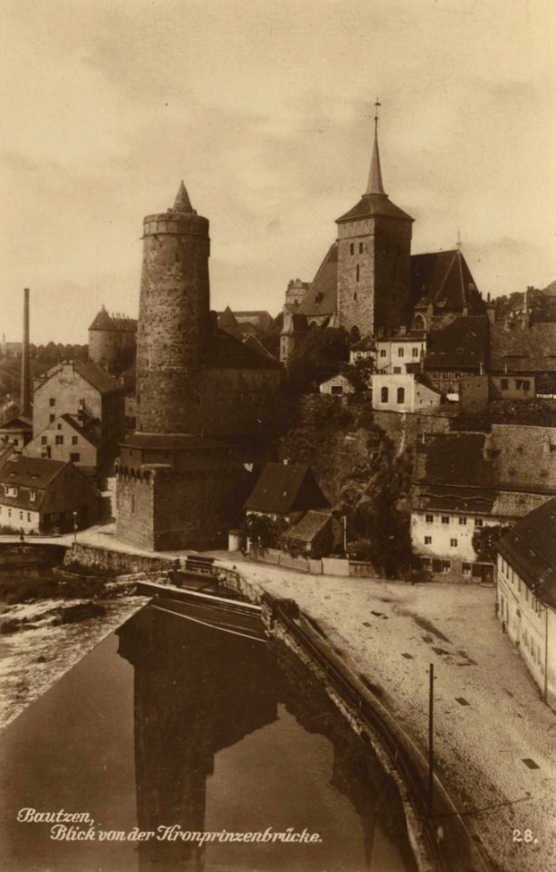 Bautzen, Sachsen - Blick von der Kronprinzenbrücke (Zeno Ansichtskarten)