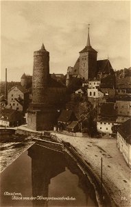 Bautzen, Sachsen - Blick von der Kronprinzenbrücke (Zeno Ansichtskarten)