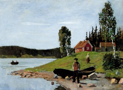 Bay with Boat and House (1881)