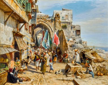 Procession in Jaffa by Gustav Bauernfeind