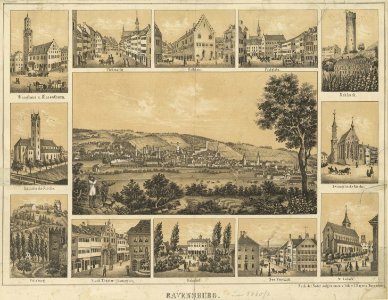 Bayer Ravensburg Sammelbild um 1860 WLB