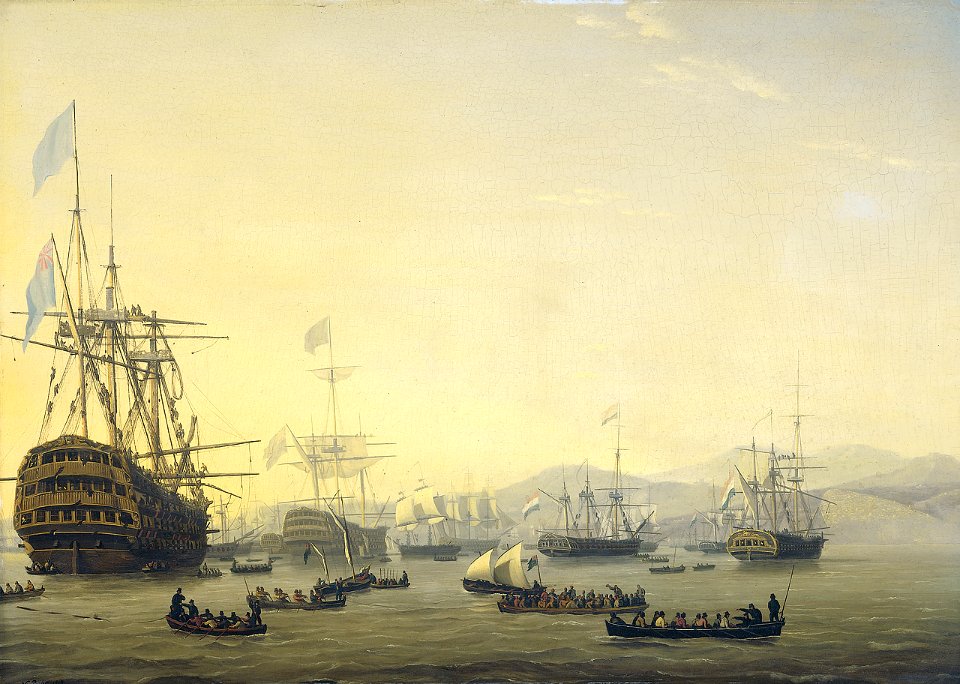 Nicolaas Baur - Krijgsraad aan boord van de 'Queen Charlotte'