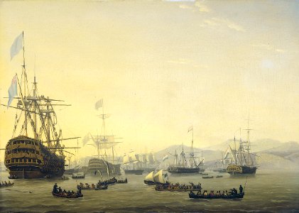 Nicolaas Baur - Krijgsraad aan boord van de 'Queen Charlotte'