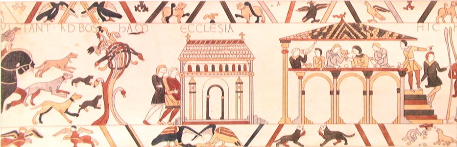 Bayeux Tapestry, Harold starts for the coast