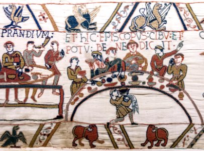 Bayeux Tapestry scene43 banquet