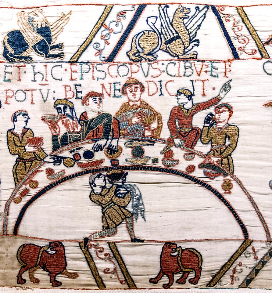Bayeux Tapestry scene43 banquet Odo