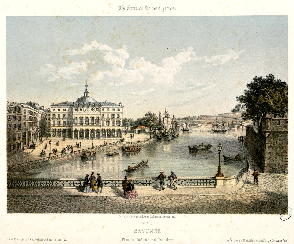 Bayonne - Place du théâtre vue du Pont Mayou - Fonds Ancely - B315556101 A MERCEREAU 7 079