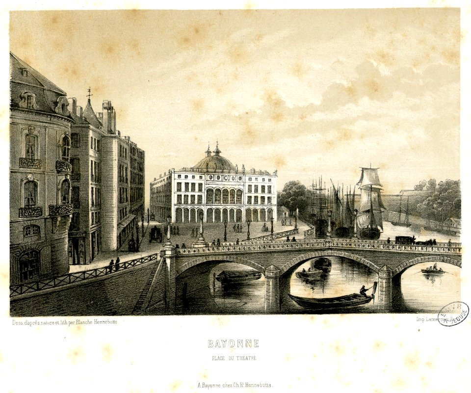 Bayonne - Place du Théâtre - Fonds Ancely - B315556101 A HENNEBUTTE 1 1 030