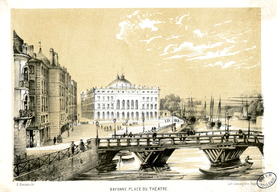 Bayonne, Place du Théâtre - Fonds Ancely - B315556101 A HENNEBUTTE 2 003