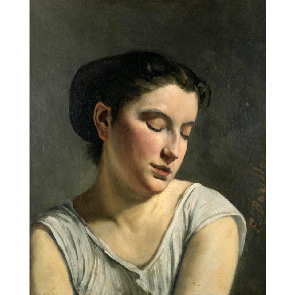 Bazille - JEUNE FILLE AUX YEUX BAISSÉS, 1868, lot.414