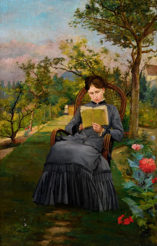 Bazille - THÉRÈSE LISANT DANS LE PARC DE MÉRIC, 1867, lot.374