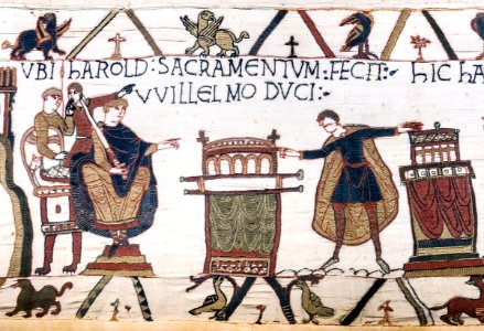 Bayeux Tapestry scene23 Harold sacramentum fecit Willelmo duci