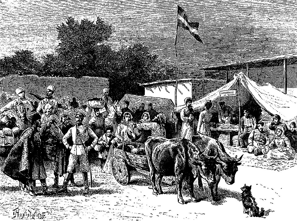 Bazaar in Zugdidi (Pranishnikoff, 1884)