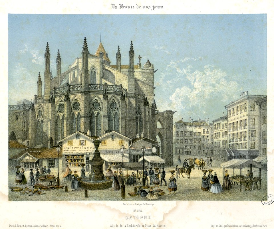Bayonne - Abside de la Cathédrale et Place du Marché - Fonds Ancely - B315556101 A MERCEREAU 7 088