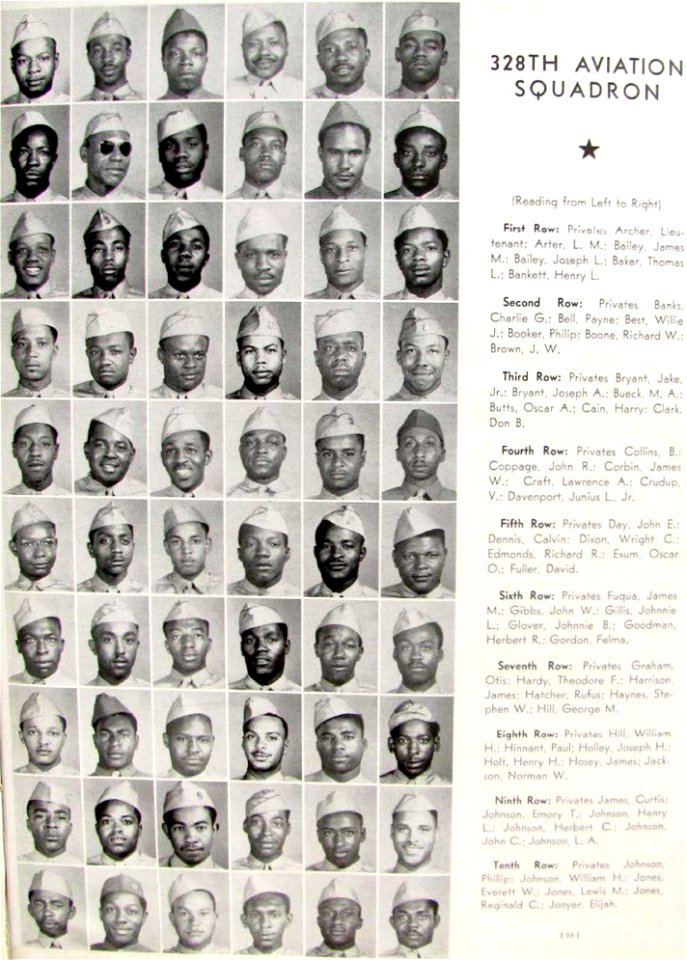 328TH AVIATION SQUADRON (A-J), from- Pampa Army Air Field Texas 1943 Classbook (page 75 crop)