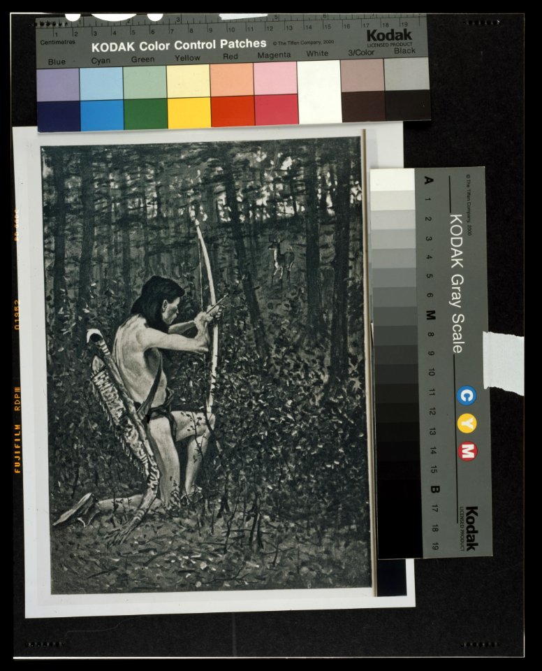 (T)hen upon one knee, uprising, Hiawatha aimed an arrow LCCN2001696063