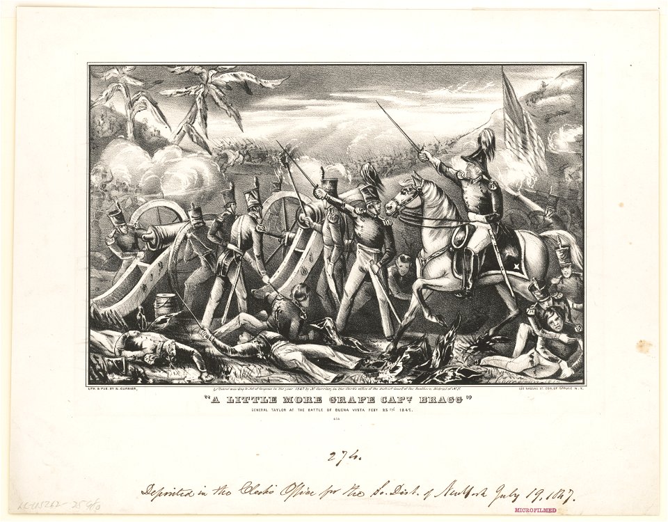 A little more grape Capt. Bragg - General Taylor at the Battle of Buena Vista, Feby 23d, 1847 - J. Cameron 1847. LCCN2017660403