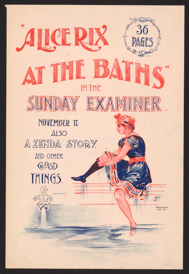 Alice Rix at the baths, in the Sunday Examiner, November 17. LCCN2014646774