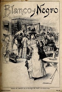 1894-07-07, Blanco y Negro, Salida del expréss en la estación del Norte, Méndez Bringa