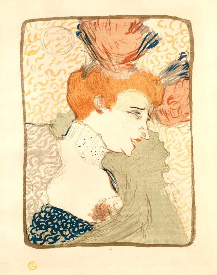 1895 color lithograph by de Toulouse-Lautrec - Mademoiselle Marcelle Lender, en buste