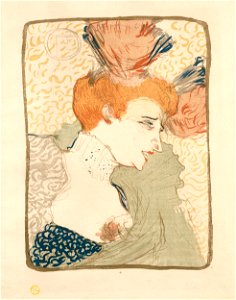 1895 color lithograph by de Toulouse-Lautrec - Mademoiselle Marcelle Lender, en buste